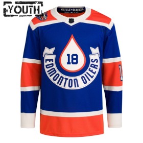 Edmonton Oilers Dresy Zach Hyman Heritage Classic Adidas 2023-24 Modrý Authentic - Dětské